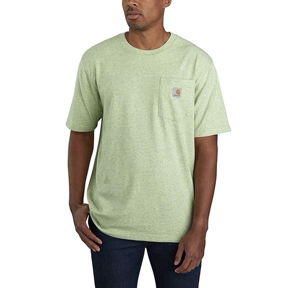 NWT Carhartt Men's K87 Heavyweight Pocket T-Shirt Loose Fit Green Heather Large